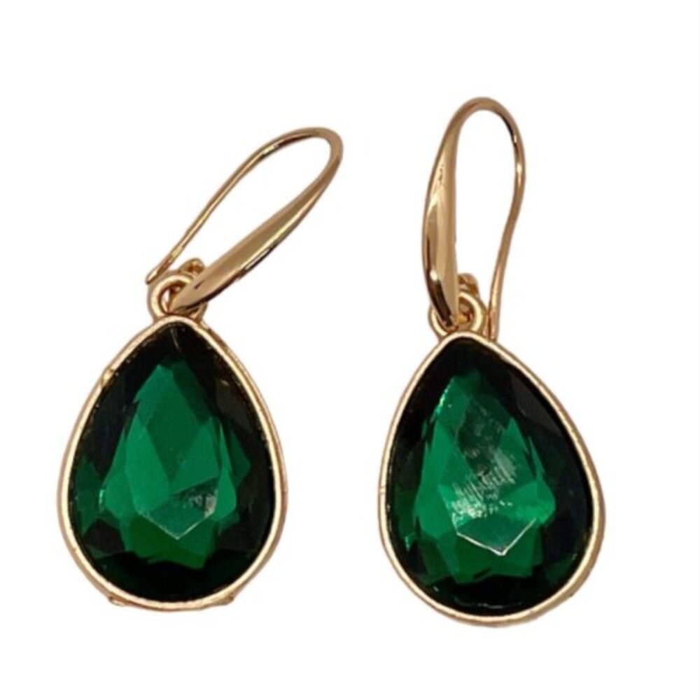 ⭐️❤️ FREE Rain Drop Tear Green Hipster Chic Glam Classy Elegant Party Earrings